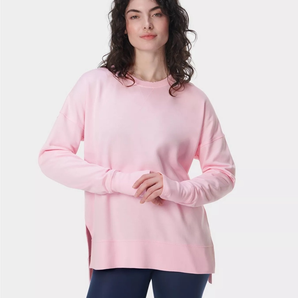Sweaty Betty Womens Training After Class Longline Sweatshirt - Pink size small
